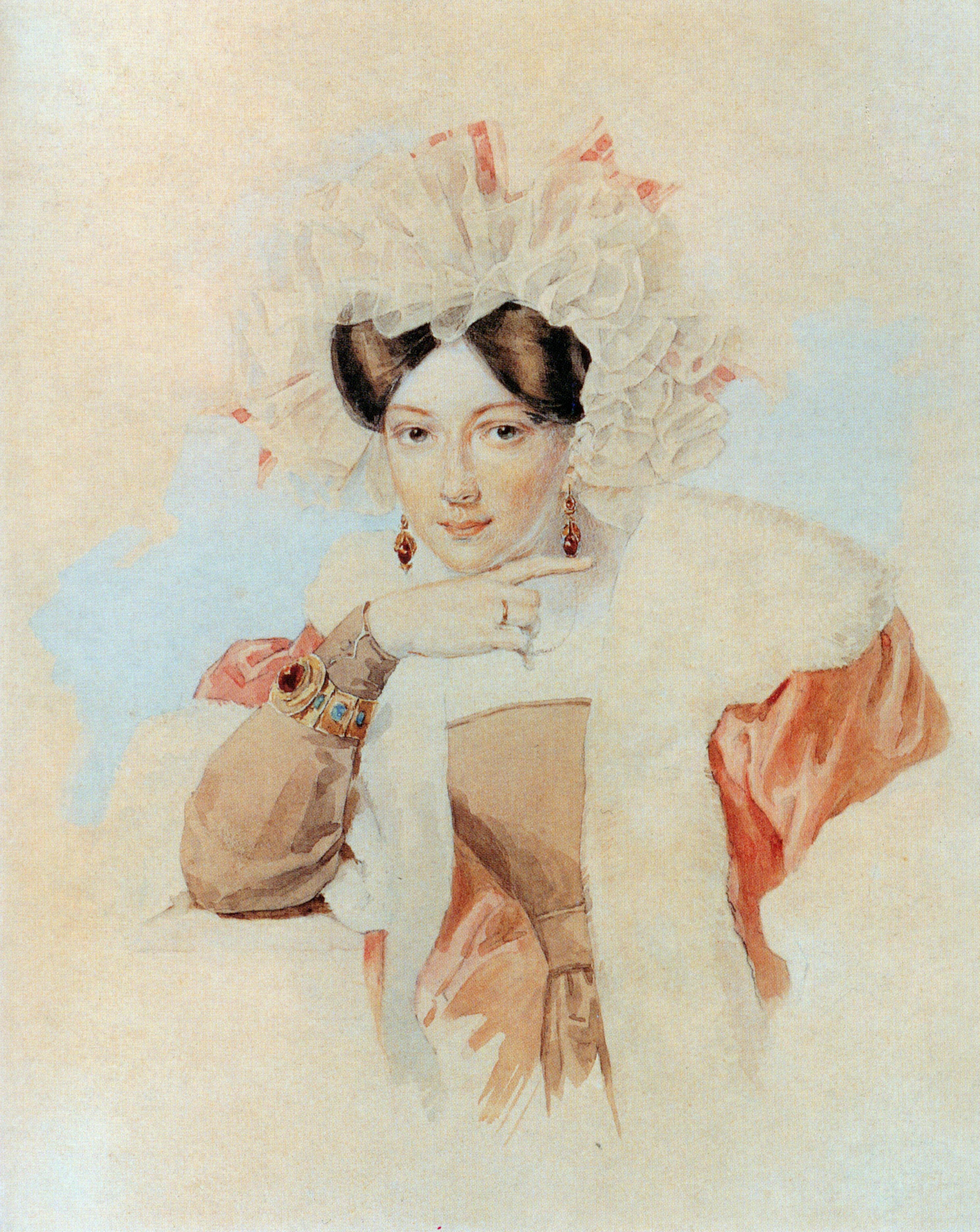 П. Ф. Соколов. Портрет Ю. П. Соколовой. 1827